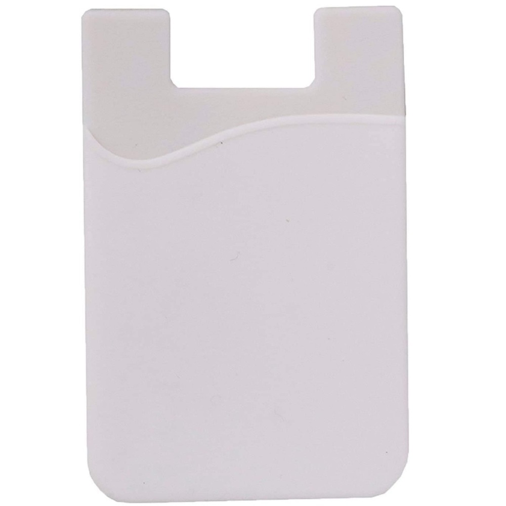 NEW 1pk White Silicone Back of Cell Phone Credit Card Cash Holder Stick On